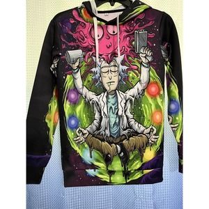 Rick and Morty Hoodie 3D Printed Sweatshirt Hooded Pullover front and back pic